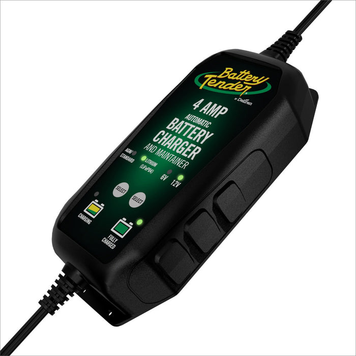 Battery Tender 6V/12V, 4A Lead Acid  Lithium Selectable Battery Charger [022-0209-BT-WH]