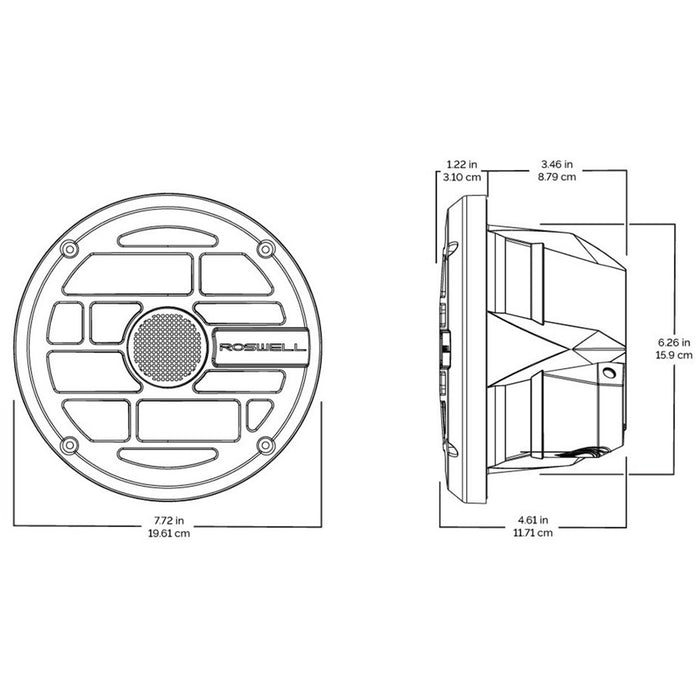 Roswell R Series 6.5 Marine Speakers - Anthracite Grille - 60W RMS  120W Peak Power [C920-1902]