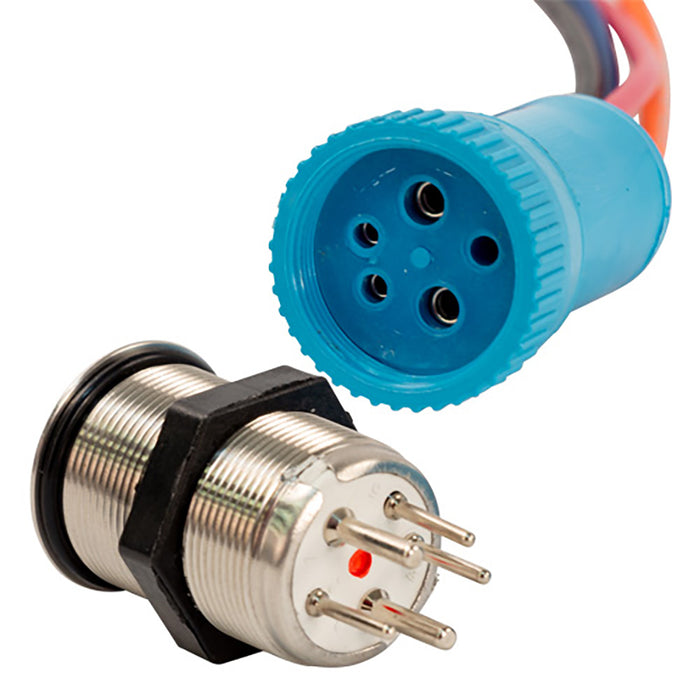 Bluewater 22mm Push Button Switch - Nav/Anc Contact - Blue/Green/Red LED - 1' Lead [9059-3114-1]