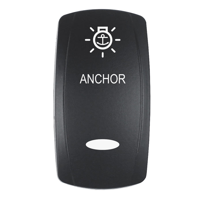 Pacer Actuator - 'ANCHOR' f/V Series Contura Switches - Black - Laser Etched (Top/Bottom Light) [EV2LE-ANC]