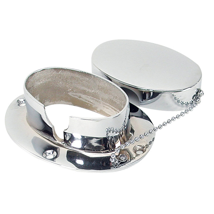 Whitecap Chain & Rope Deck Pipe 4" x 2-1/4" Chrome Plate [S-0114C]
