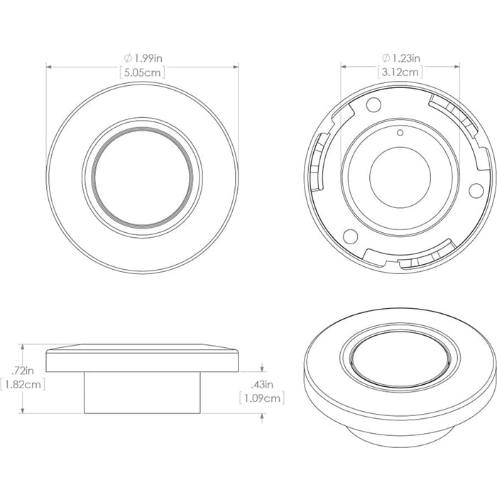 Lumitec Orbit - Flush Mount Down Light - White Finish - White Non-Dimming [112523]