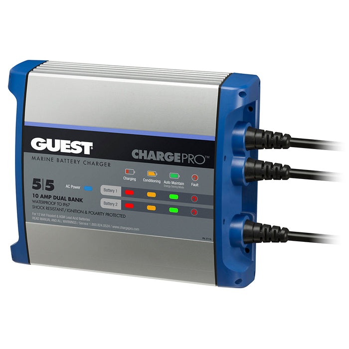 Guest On-Board Battery Charger 10A / 12V - 2 Bank - 120V Input [2711A]