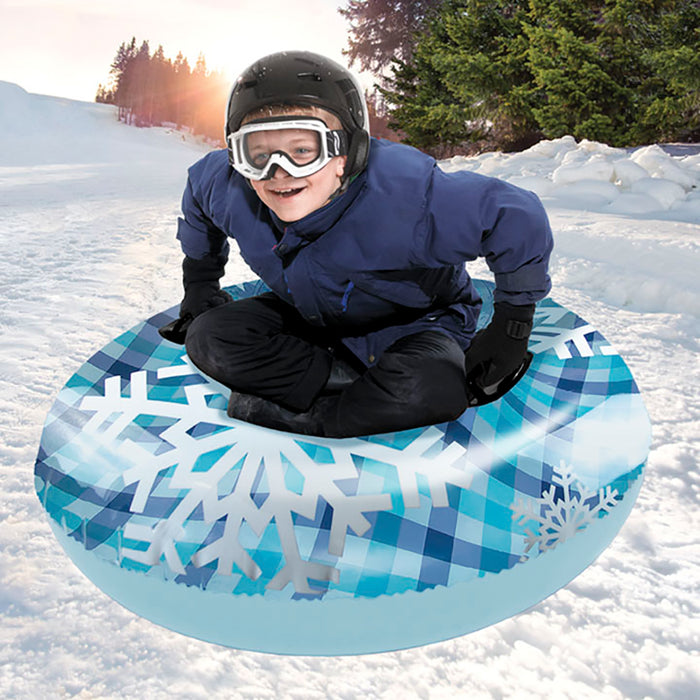 Aqua Leisure 43" Pipeline Sno Clear Top Racer Sno-Tube - Cool Blue Plaid [PST13365S2]